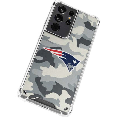 NFL New England Patriots Camo Galaxy S21 Ultra 5G Clear Case