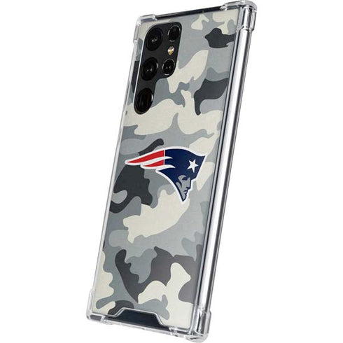 NFL New England Patriots Camo Galaxy S22 Ultra Clear Case