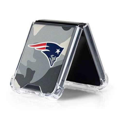 NFL New England Patriots Camo Galaxy Z Flip5 5G Clear Case
