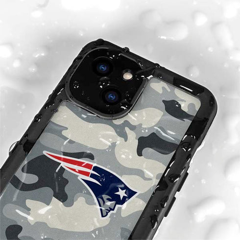 NFL New England Patriots Camo iPhone 13 Mini Waterproof Case