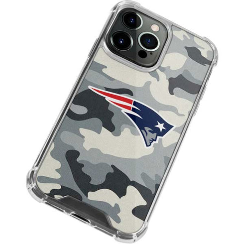 NFL New England Patriots Camo iPhone 13 Pro Clear Case