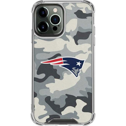 NFL New England Patriots Camo iPhone 13 Pro Max Clear Case