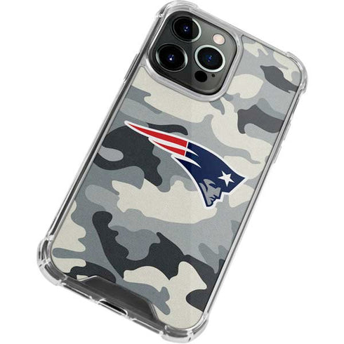 NFL New England Patriots Camo iPhone 13 Pro Max Clear Case
