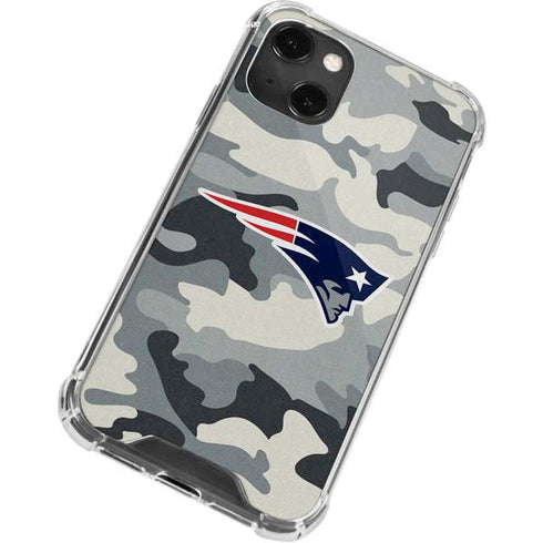 NFL New England Patriots Camo iPhone 14 Plus Clear Case