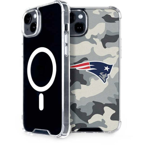 NFL New England Patriots Camo iPhone 15 Plus MagSafe Case