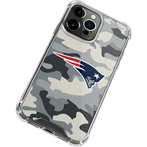 NFL New England Patriots Camo iPhone 14 Pro Clear Case