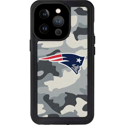 NFL New England Patriots Camo iPhone 14 Pro Waterproof Case