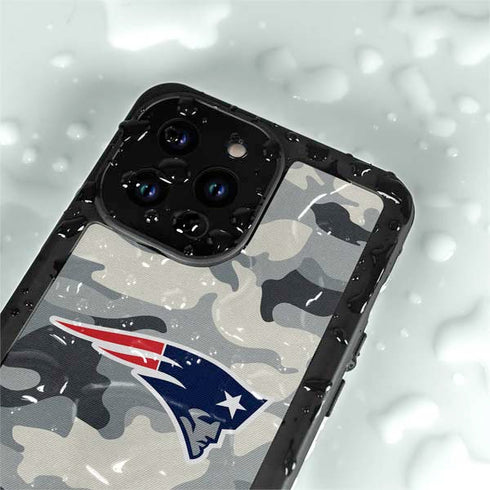 NFL New England Patriots Camo iPhone 14 Pro Waterproof Case