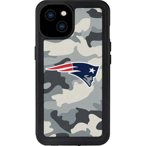 NFL New England Patriots Camo iPhone 15 Plus Waterproof Case