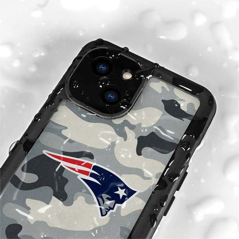 NFL New England Patriots Camo iPhone 15 Plus Waterproof Case