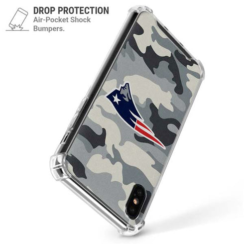 NFL New England Patriots Camo iPhone XS Max Clear Case