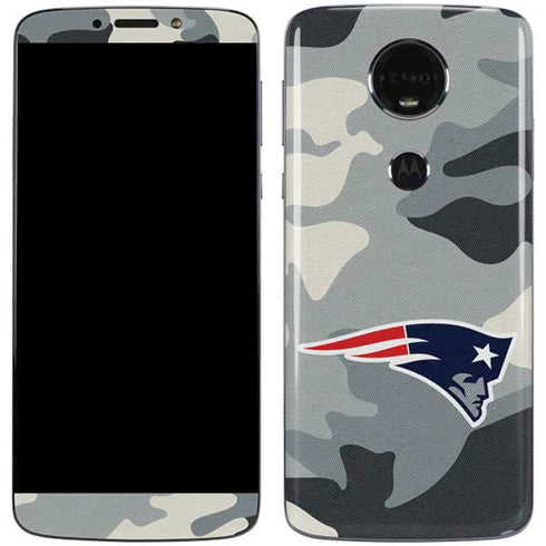 NFL New England Patriots Camo Moto E5 Plus Skin