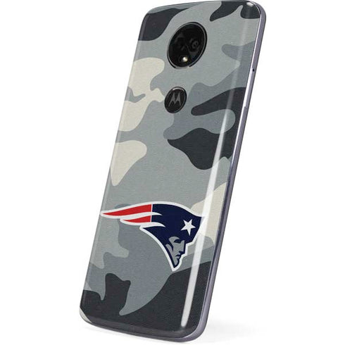 NFL New England Patriots Camo Moto E5 Plus Skin