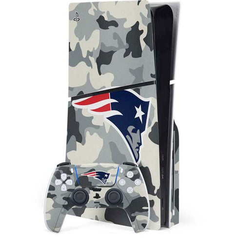 NFL New England Patriots Camo PS5 Slim Disk Bundle Skin