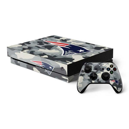 NFL New England Patriots Camo Xbox One X Bundle Skin