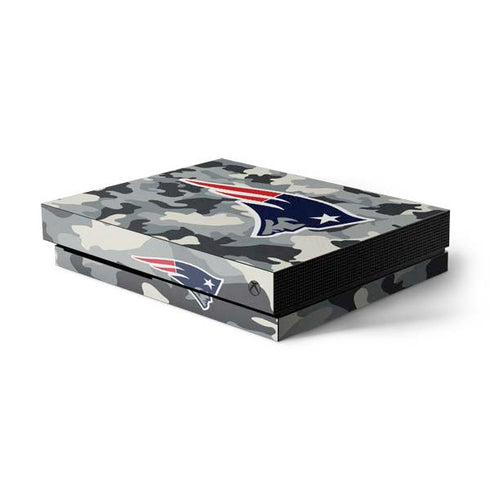NFL New England Patriots Camo Xbox One X Console Skin