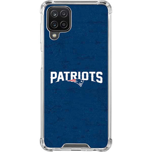 NFL New England Patriots Distressed Galaxy A12 Clear Case