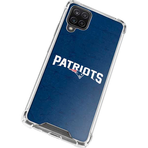 NFL New England Patriots Distressed Galaxy A12 Clear Case