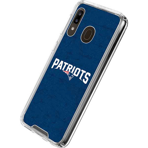 NFL New England Patriots Distressed Galaxy A30 Clear Case