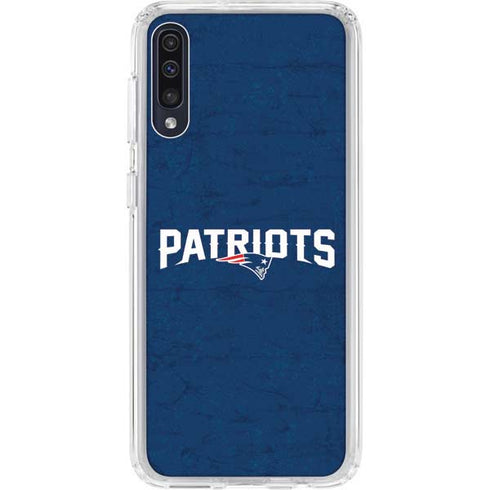 NFL New England Patriots Distressed Galaxy A50 Clear Case