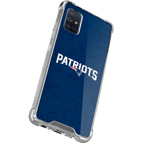 NFL New England Patriots Distressed Galaxy A71 5G Clear Case