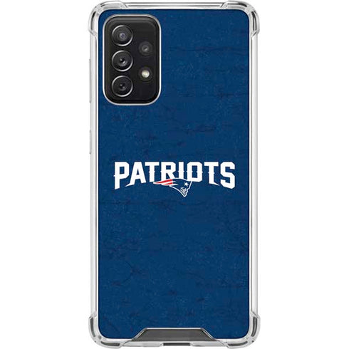 NFL New England Patriots Distressed Galaxy A72 5G Clear Case