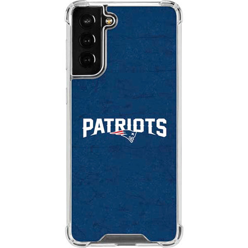 NFL New England Patriots Distressed Galaxy S21 FE Clear Case