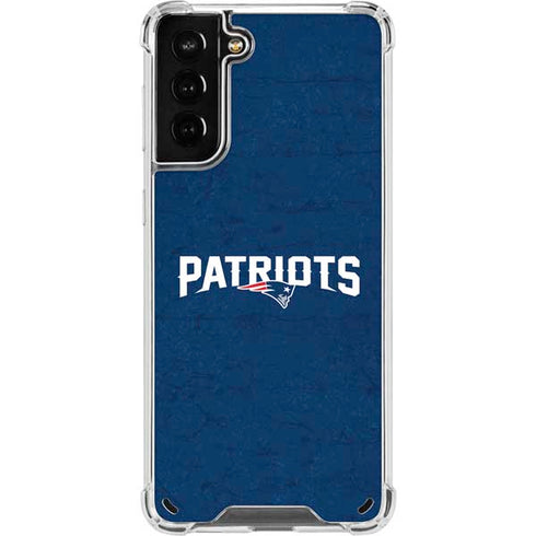 NFL New England Patriots Distressed Galaxy S21 Plus 5G Clear Case