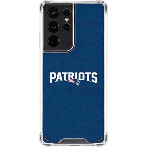 NFL New England Patriots Distressed Galaxy S21 Ultra 5G Clear Case