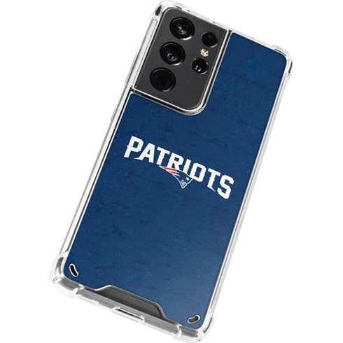 NFL New England Patriots Distressed Galaxy S21 Ultra 5G Clear Case
