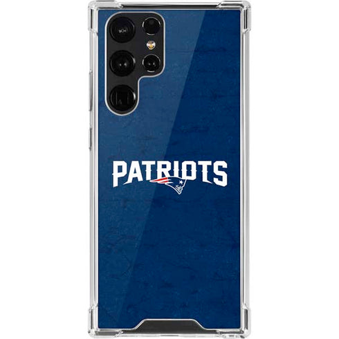 NFL New England Patriots Distressed Galaxy S22 Ultra Clear Case