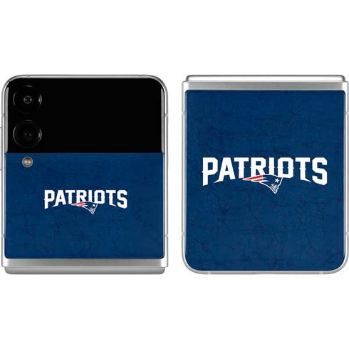 NFL New England Patriots Distressed Galaxy Z Flip4 5G Skin