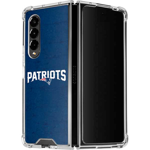 NFL New England Patriots Distressed Galaxy Z Fold4 5G Clear Case
