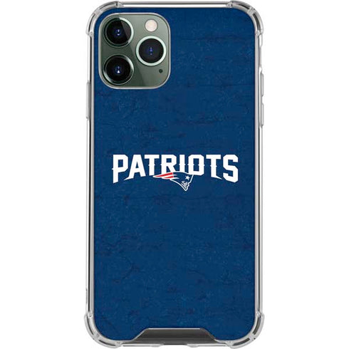 NFL New England Patriots Distressed iPhone 12 Pro Max Clear Case