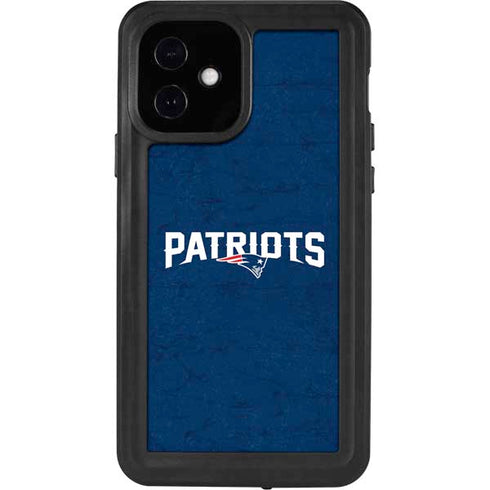 NFL New England Patriots Distressed iPhone 12 Waterproof Case