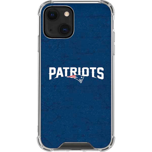 NFL New England Patriots Distressed iPhone 13 Clear Case