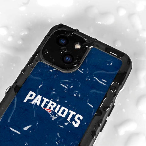 NFL New England Patriots Distressed iPhone 13 Mini Waterproof Case