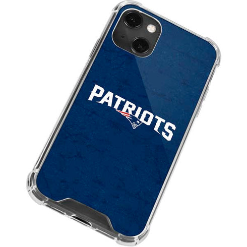 NFL New England Patriots Distressed iPhone 15 Plus Clear Case