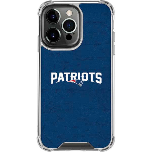 NFL New England Patriots Distressed iPhone 15 Pro Clear Case