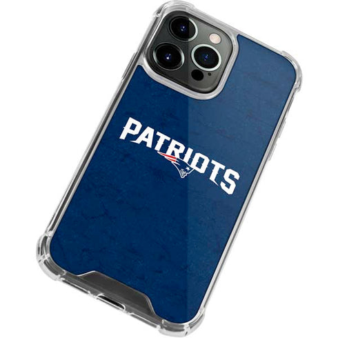 NFL New England Patriots Distressed iPhone 14 Pro Max Clear Case