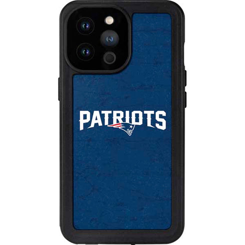 NFL New England Patriots Distressed iPhone 14 Pro Max Waterproof Case