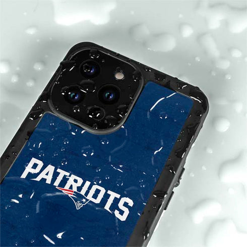 NFL New England Patriots Distressed iPhone 14 Pro Max Waterproof Case