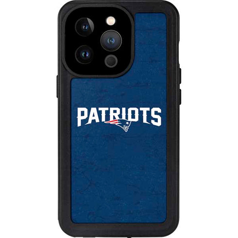 NFL New England Patriots Distressed iPhone 14 Pro Waterproof Case