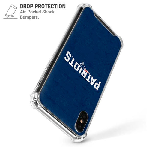 NFL New England Patriots Distressed iPhone XS Max Clear Case