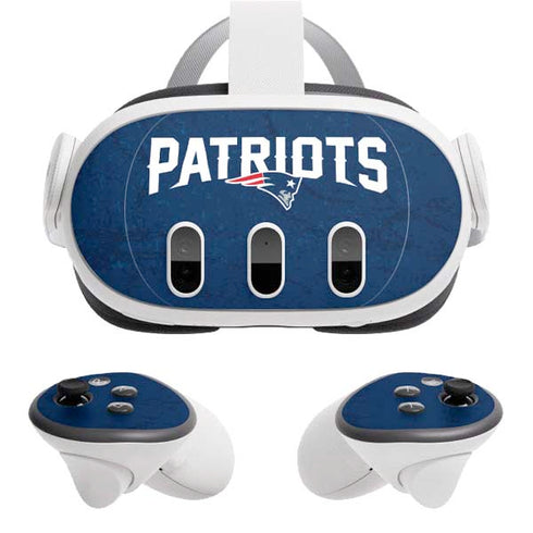 NFL New England Patriots Distressed Meta Quest 3 Skin