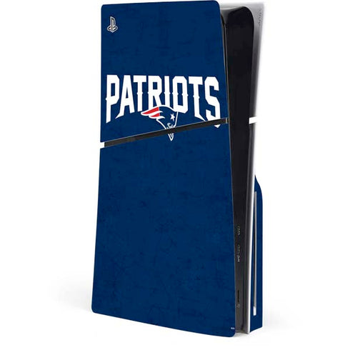 NFL New England Patriots Distressed PS5 Slim Disk Console Skin