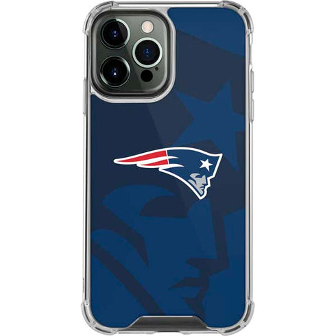 NFL New England Patriots Double Vision iPhone 13 Pro Max Clear Case