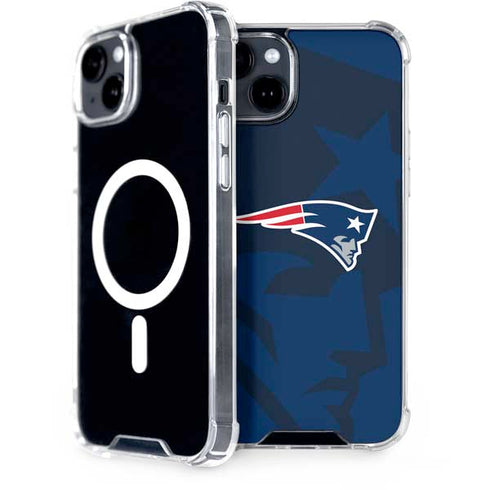 NFL New England Patriots Double Vision iPhone 15 Plus MagSafe Case