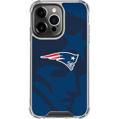 NFL New England Patriots Double Vision iPhone 14 Pro Clear Case