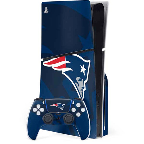 NFL New England Patriots Double Vision PS5 Slim Disk Bundle Skin